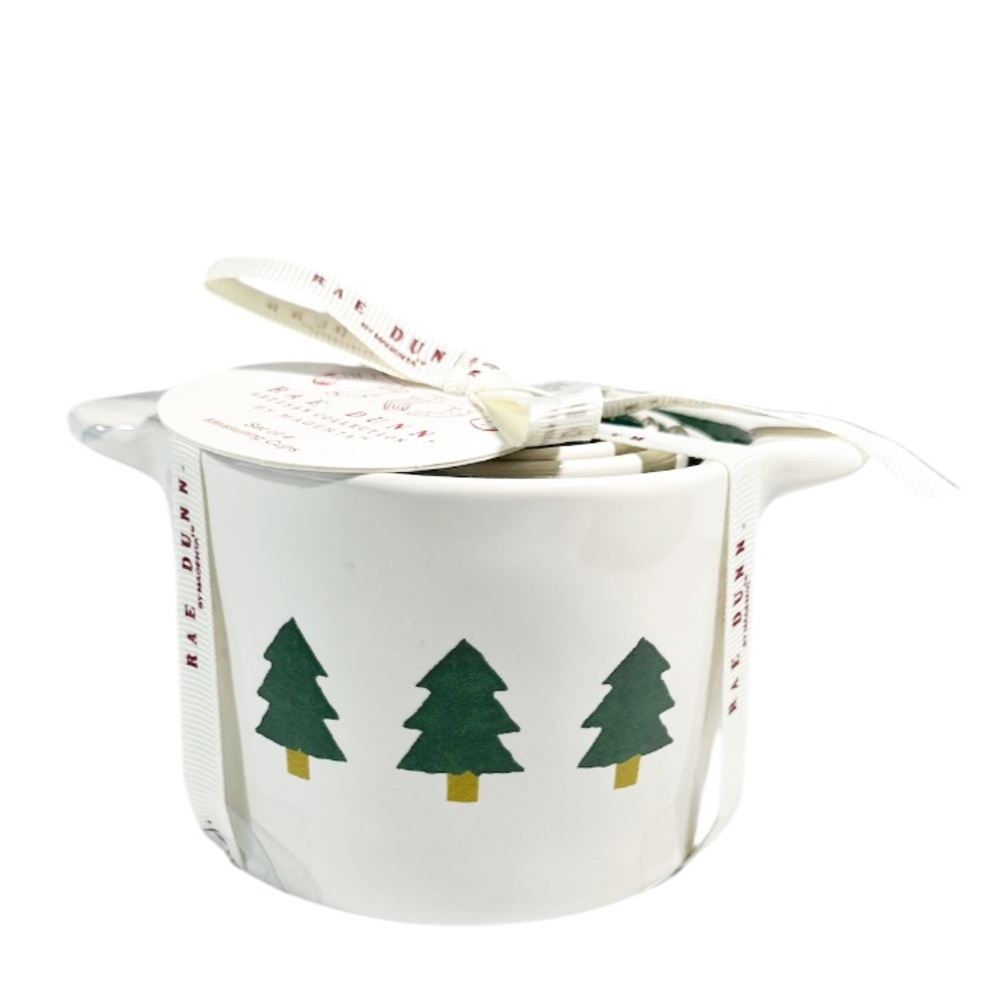 NEW Rae Dunn THREE CHRISTMAS TREES Measuring Cup Set/4